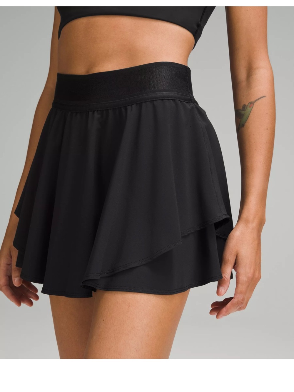 Lululemon Court Rival Black Women's Layered tennis Skirt size 6